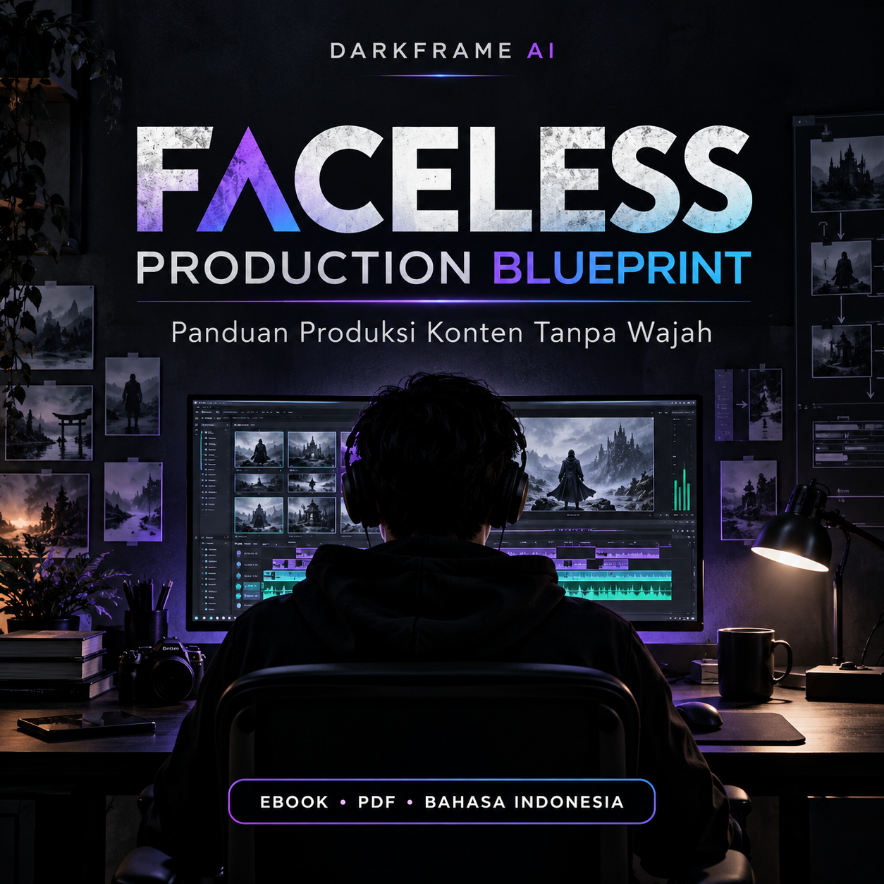 DARKFRAME FACELESS PRODUCTION BLUEPRINT – Panduan Produksi Konten Tanpa Wajah by Carlan Hasanudin