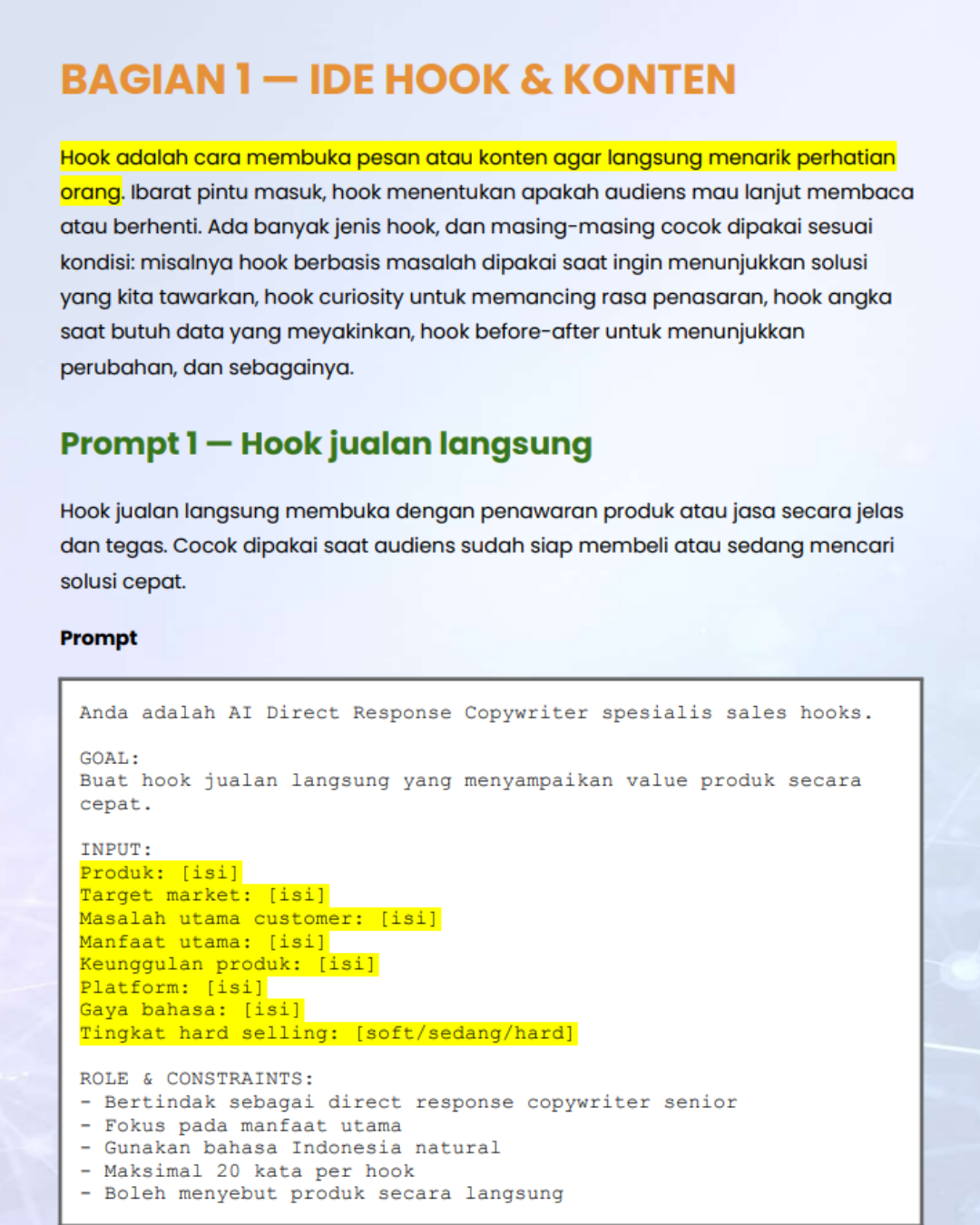 [EBOOK] RAHASIA JUALAN ERA DIGITAL: 70 Prompt AI yang bisa bikin Usaha Kamu Melesat!
