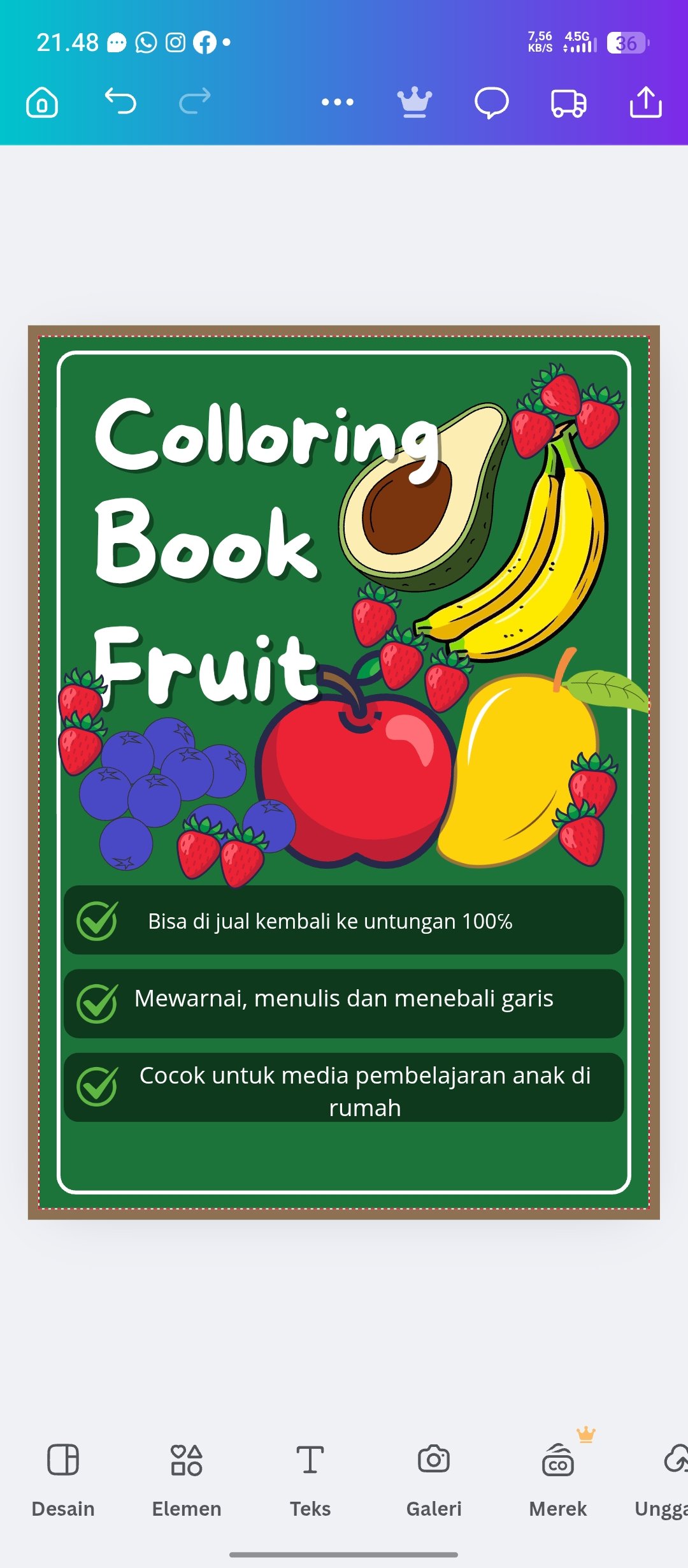 Colloring Book Fruit