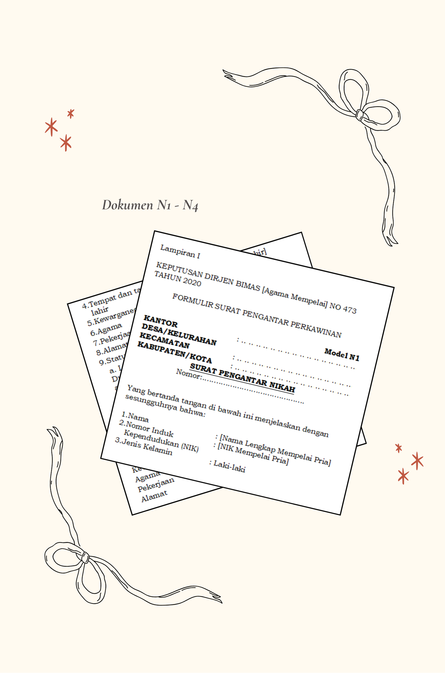 Indonesian Marriage Document Templates N1-N4 for KUA by Rio Febri