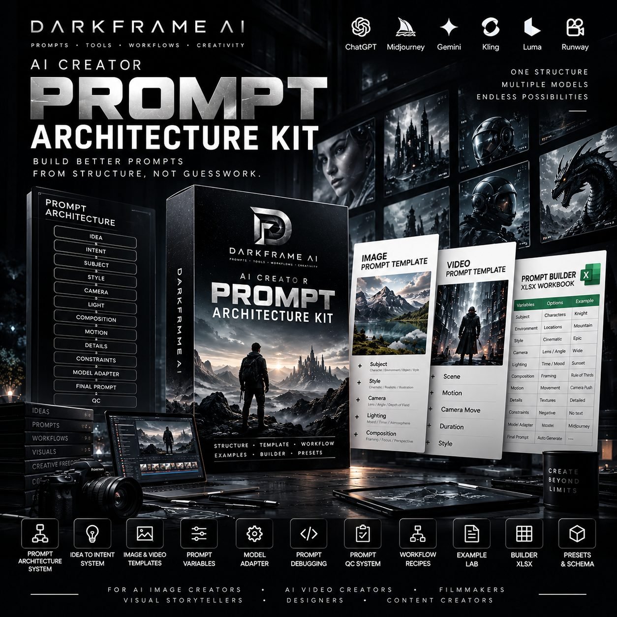 DARKFRAME - AI CREATOR PROMPT ARCHITECTURE KIT