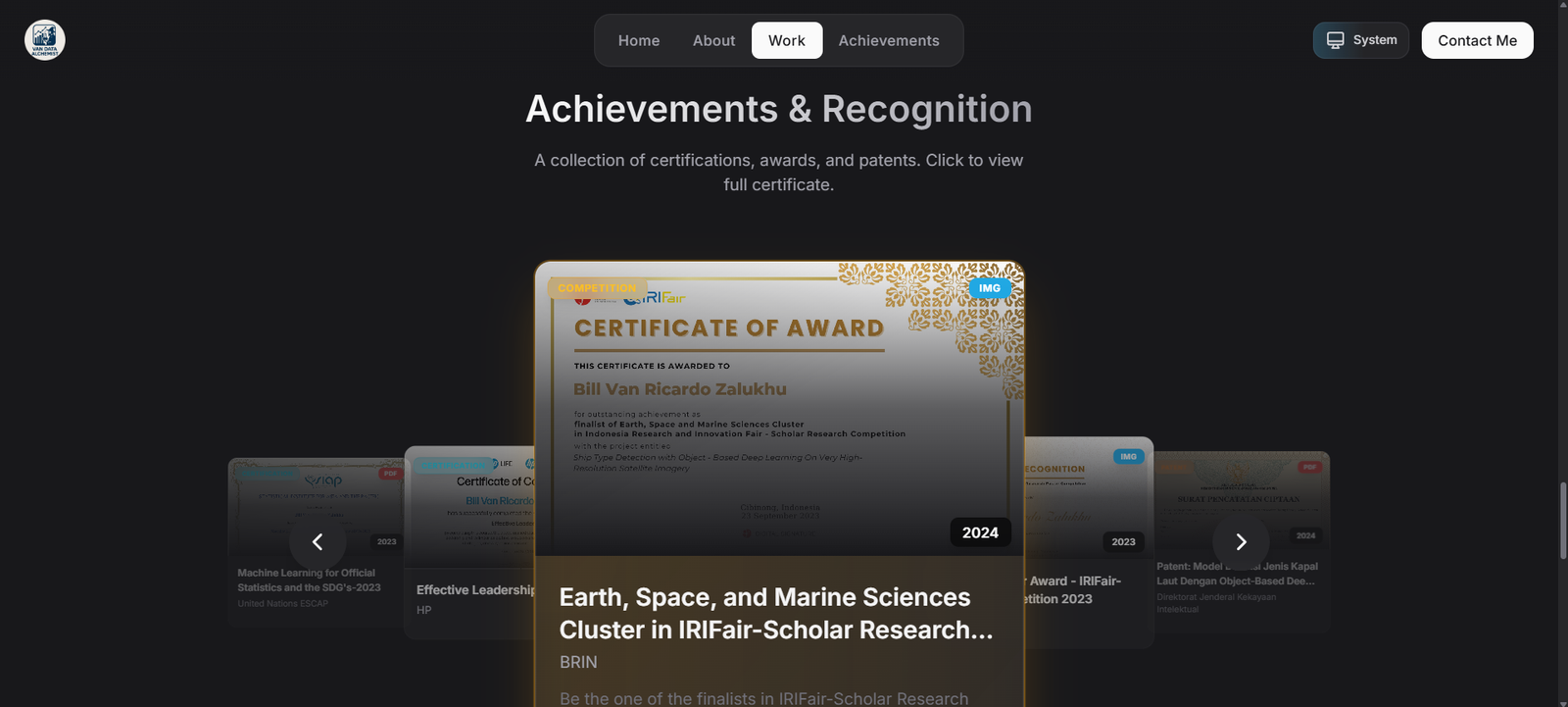 Template Web Portofolio Futuristik, Modern, dan Estetik