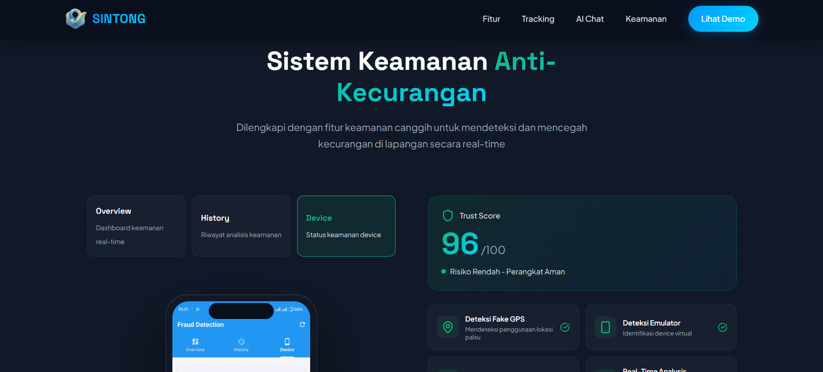 Template Landing Page Promosi untuk Aplikasi Mobile - Dark Blue Light Blue Variant