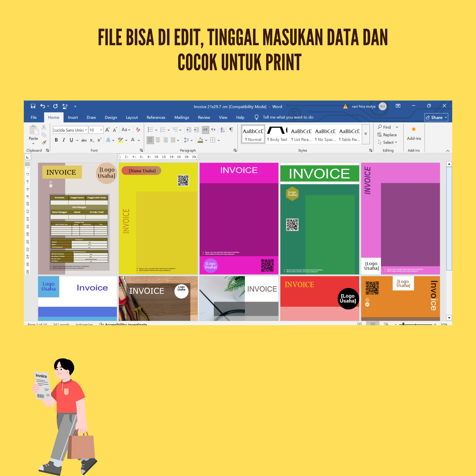 Template Invoice UMKM praktis